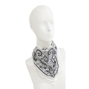 Calvin Klein Southwestern Paisley Cotton Neckerchief : Black/White : New Sample
